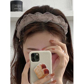 

Mesh Hairband Solid Color Hollow Out Vacation Trendy Hair Accessories, Dark gray