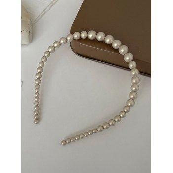 

Artificial Pearl Beading Hoop Headband, Light coffee