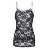 Flower Lace Insert Cami Top And Heather Cross Ruched Tank Top Set And High Waist Mock Button Pockets Capri Pants Summer Outfit - multicolor S