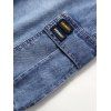 Summer Jean Shorts Multi Pockets Zip Fly Casual Denim Cargo Shorts - BLUE 38