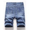 Summer Jean Shorts Multi Pockets Zip Fly Casual Denim Cargo Shorts - BLUE 38