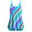 Maillot de Bain Tankini Coloré Gainant Imprimé Deux Pièces de Plage - Bleu XL