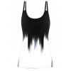 Maillot de Bain Tankini Modeste à Double Bretelle Matelassé en Blocs de Couleurs de Plage - Noir XL