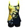 Modest Tankini Swimsuit Floral Print Swimwear Dual Straps Boyshorts Summer Beach Bathing Suit