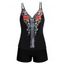 Maillot de Bain Tankini Rembourré à Imprimé Fleur à Double Bretelle Style Bohémien de Plage - multicolor S