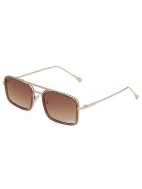 Square Shaped Metal Frame Crossbar Sunglasses