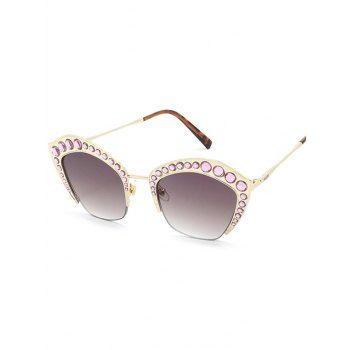 

Rhinestone Irregular Shape Semi Rimless Sunglasses, Multicolor b