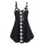 Summer Tank Top Plaid Print Tank Top Bowknot Detail Spliced Backless Long Top - BLACK XXXL