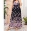 Plus Size & Curve Dress Flower Print Vacation Dress Plunging Neck Surplice Empire Waist Maxi Dress - multicolor XL