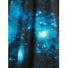 Plus Size High Low Galaxy Print Front Zip Cami A Line Dress - BLUE L