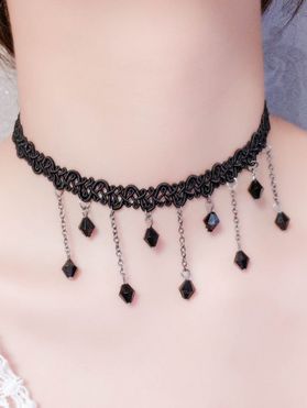 Lace Choker Hollow Out Faux Crystal Trendy Vintage Necklace