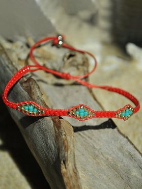 Bohemian Bracelet Colored Beads Geometric-shaped Trendy Ethnic Bracelet