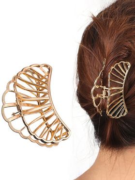 Trendy Hair Claw Solid Color Hair Claw Hollow Out Geometric Hair Accessories