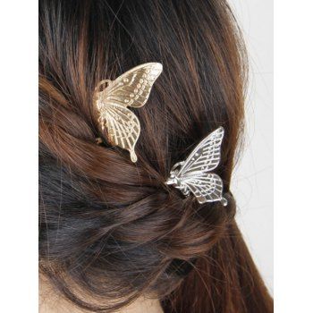 Fashion Women's Hair Accessories 2 Pcs Hair Combs Alloy Butterfly Hair Combs Trendy Elegant Hair Accessories Multicolor b