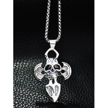 Fashion Women Gothic Necklace Skull Cross Pattern Pendant Stainless Titanium Steel Punk Necklace Jewelry Online Silver