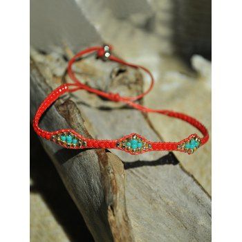 

Bohemian Bracelet Colored Beads Geometric-shaped Trendy Ethnic Bracelet, Red