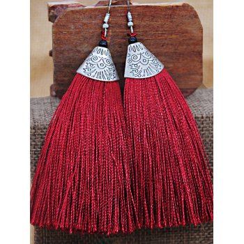 

Ethnic Drop Earrings Tassel Earrings Bohemian Vacation Earrings, Red