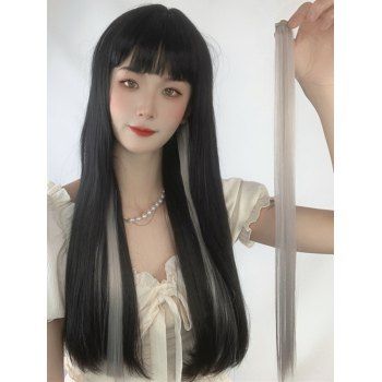 

Heat Resistant Synthetic Wig Clip In Hair Extension Hair Piece, Light gray