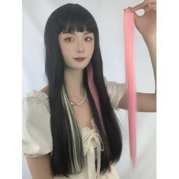 

Heat Resistant Synthetic Wig Clip In Hair Extension Hair Piece, Light pink