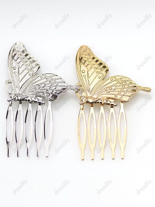 2 Pièces Peignes à Cheveux Elégant Papillon en Alliage - multicolor B 
