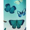 Plus Size Tank Top Butterfly Print Tank Top Lace Panel Mock Button Summer Casual Top - DEEP GREEN 3X