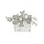 Bride Hair Comb Hollow Out Flower Leaf Faux Pearl Hair Comb Trendy Elegant Hair Accessories - SILVER 