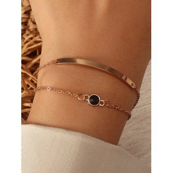 Fashion Women Rhinestone Double Layers Adjustable Alloy Chain Bracelet Jewelry Online Golden
