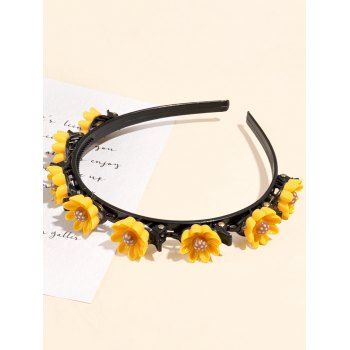 

Flower Embellishment Summer Bang Headband Hair Accessory, Yellow