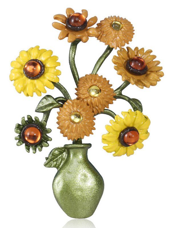 Broche en Forme de Tournesol et Vase Colorée de Tendance pour L'Été - multicolor C 