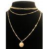 Layered Round Pattern Alloy Chain Necklace - GOLDEN 