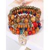 4 Pièces Ensemble de Bracelets Charmants en Perles Motif Arbre de Vie Style Bohémien Vintage - multicolor 