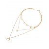 Moon Star Pattern Alloy Layer Chain Choker Necklace - GOLDEN 