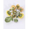 Trendy Brooch Vase Leaf Colored Sunflower Brooch Summer Brooch - multicolor C 