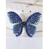 Broche en Alliage Motif Papillon en Strass - Bleu profond 