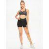 Heather Sports Bra Crisscross Chest Pad Honeycomb Hollow Out Letter Straps Sports Bra - GRAY M