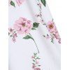 Robe Mi-Longue à Bretelle à Imprimé Fleur Anneau en O - Rose clair XXL