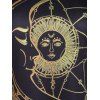 T-shirt Gothique à Imprimé Lune Soleil en Dentelle Insérée à Epaule Ouverte à Manches Courtes - Noir M