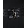 Robe Mi-Longue Haute Basse à Bretelle Tressée de Grande Taille avec Œillet - Noir L