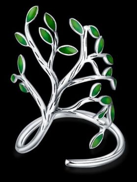 Vintage Ring Leaf Branch Shape Alloy Finger Cuff Ring