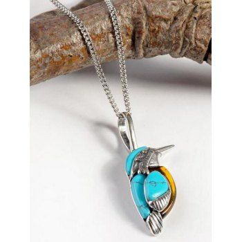 

Vintage Necklace Bird Necklace Faux Turquoise Alloy Nature Trendy Necklace, Multicolor