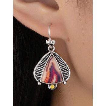 

Trendy Drop Earrings Geometric Earrings Printed Striped Vacation Earrings, Multicolor