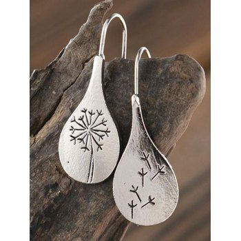 

Dandelion Print Drop Earrings Geometric-shaped Earrings Alloy Trendy Earrings, Silver