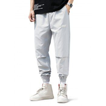 

Peace World Print Jogger Pants, Light gray