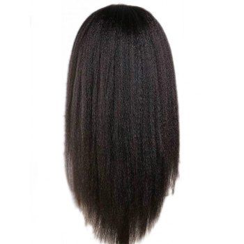 Long Middle Part Fluffy Yaki Straight Wig Heat Resistant Synthetic Wig