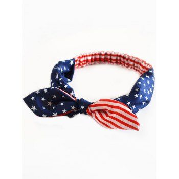 

Patriotic Headband American Flag Star Striped Print Headband Bowknot Elastic Ethnic Headband, Multicolor b