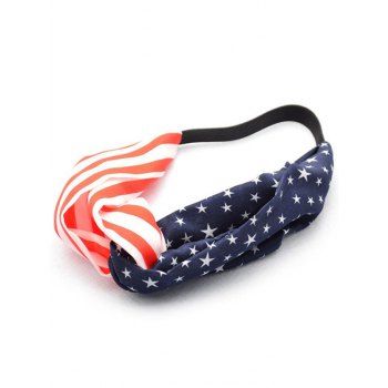 

Patriotic Headband American Flag Star Striped Print Headband Bowknot Elastic Ethnic Headband, Multicolor c