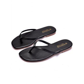 

Beach Flip Flops Flat Slide Non-slip Slip On Summer Simple Slippers, Black