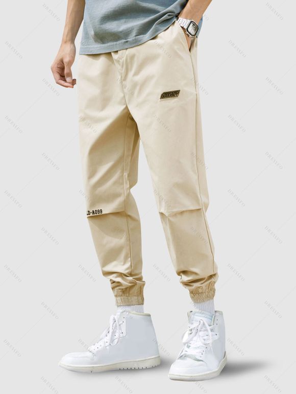 Pantalon de Jogging à Imprimé Lettre - Blanc Chaud XL