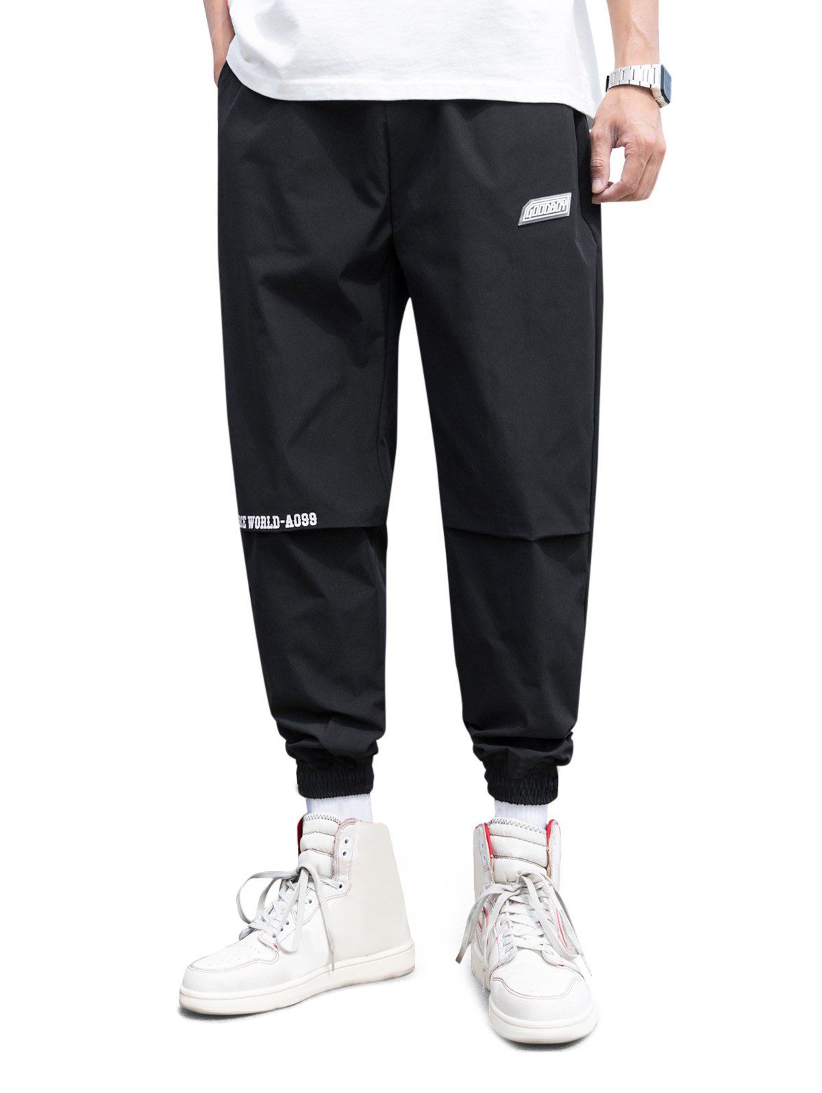 Pantalon de Jogging à Imprimé Lettre - Noir XL
