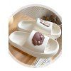 Pantoufles D'Intérieur Plateforme à Imprimé Adorables Chiens de Dessin Animé pour Salle de Bain - Blanc EU (36-37)